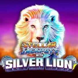 Stellar Jackpots with Silver Lion online game logo by Lightning Box Game on casino-labs.eu